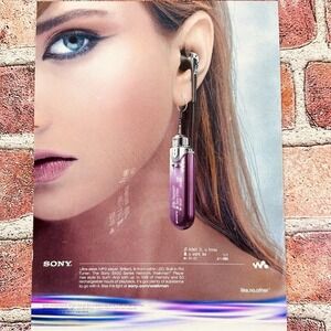 2005 Sony Ultra Sleek MP3‎ Player as Earring Sexy Woman - Original Vtg PRINT AD